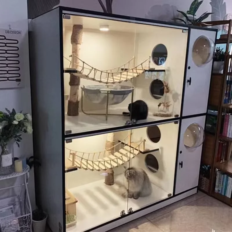 Wall Mounted Cat Climbing Bridge Cat Hammock Sisal Ladder for Kitten Playing and Rest Wood Cat Bridge for Sleeping Playing Climb - Image 6