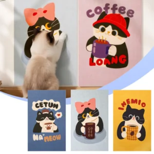 Anti Cat Scratch Mat Cartoon Decorative Trimmable Self-Adhesive Carpet Mat Pad Cat Pet Scratcher Furniture Sofa Wall Protector