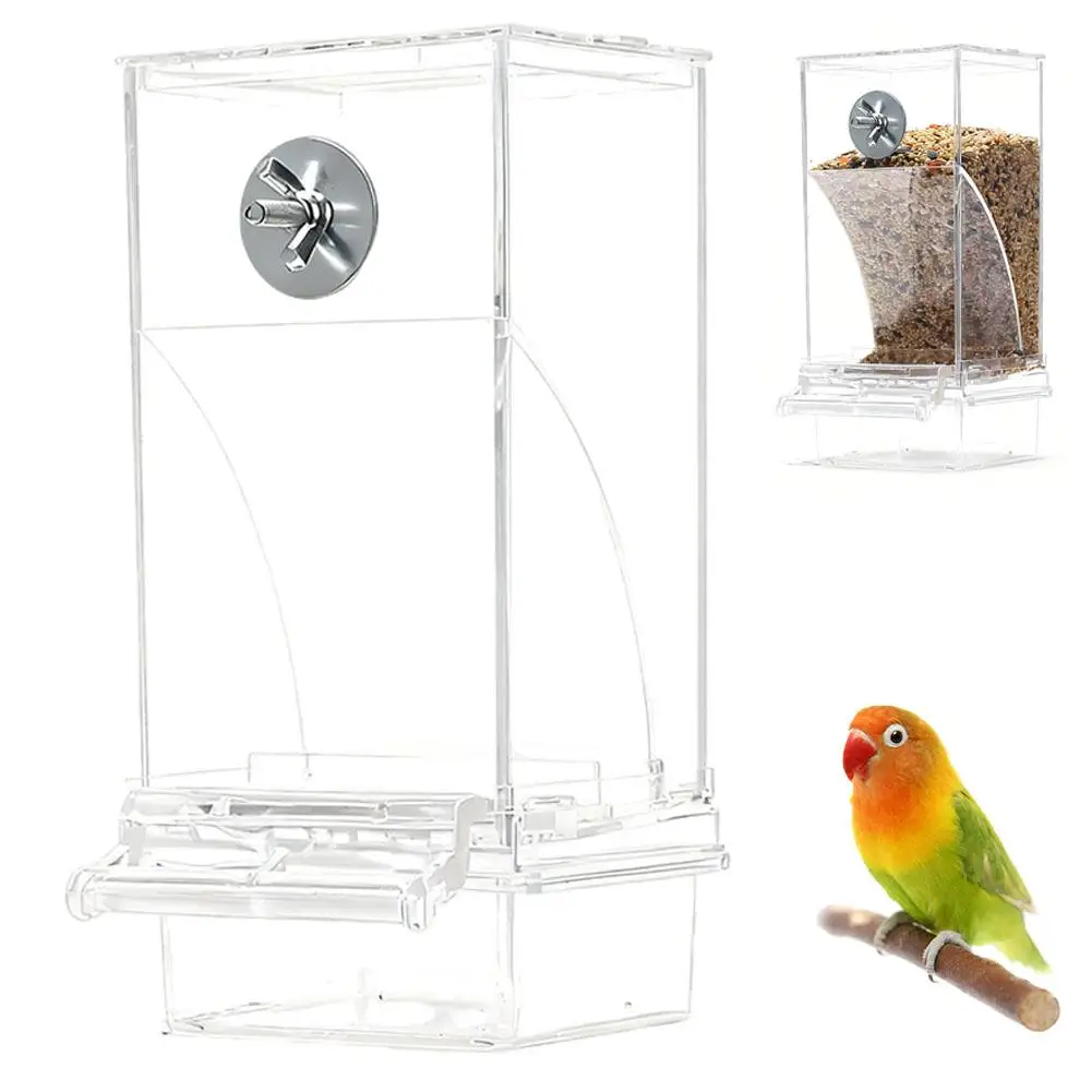 Transparent Pet Parrot Automatic Feeder Bird Cage Food Box Husk Separation Anti-splash Integrated Splash Feeder Pet Supplies - Image 7