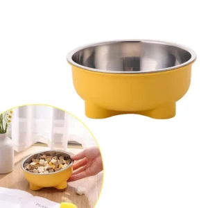 1PC Four-Legged Solid Color Stainless Steel Anti Slip Pet Dog Bowl and Cat Bowl for Indoor and Outdoor Use Easy To Clean