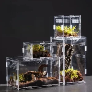 Acrylic Reptile Terrarium Habitat Breeding Box Nano Enclosure for Tarantula Spider Scorpion Bearded Dragon Pet Cage