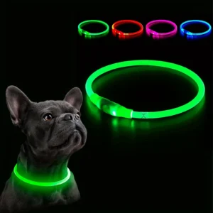 LED Light Dog Collar USB Charging Luminous Anti-Lost Necklace for Large Medium Small Dogs Pet Safety Accessory