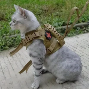 Outdoor Tactical Cat Harness For Walking Escape Proof Adjustable Waterproof Pet Harness Soft Mesh Vest For Large Cat Small Dog