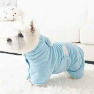 Warm Super Absorbent Dog Bathrobe Quick-drying Cute Pet Bath Towels Thickened Hooded Cat Bath Robe for Small Medium Large Dogs