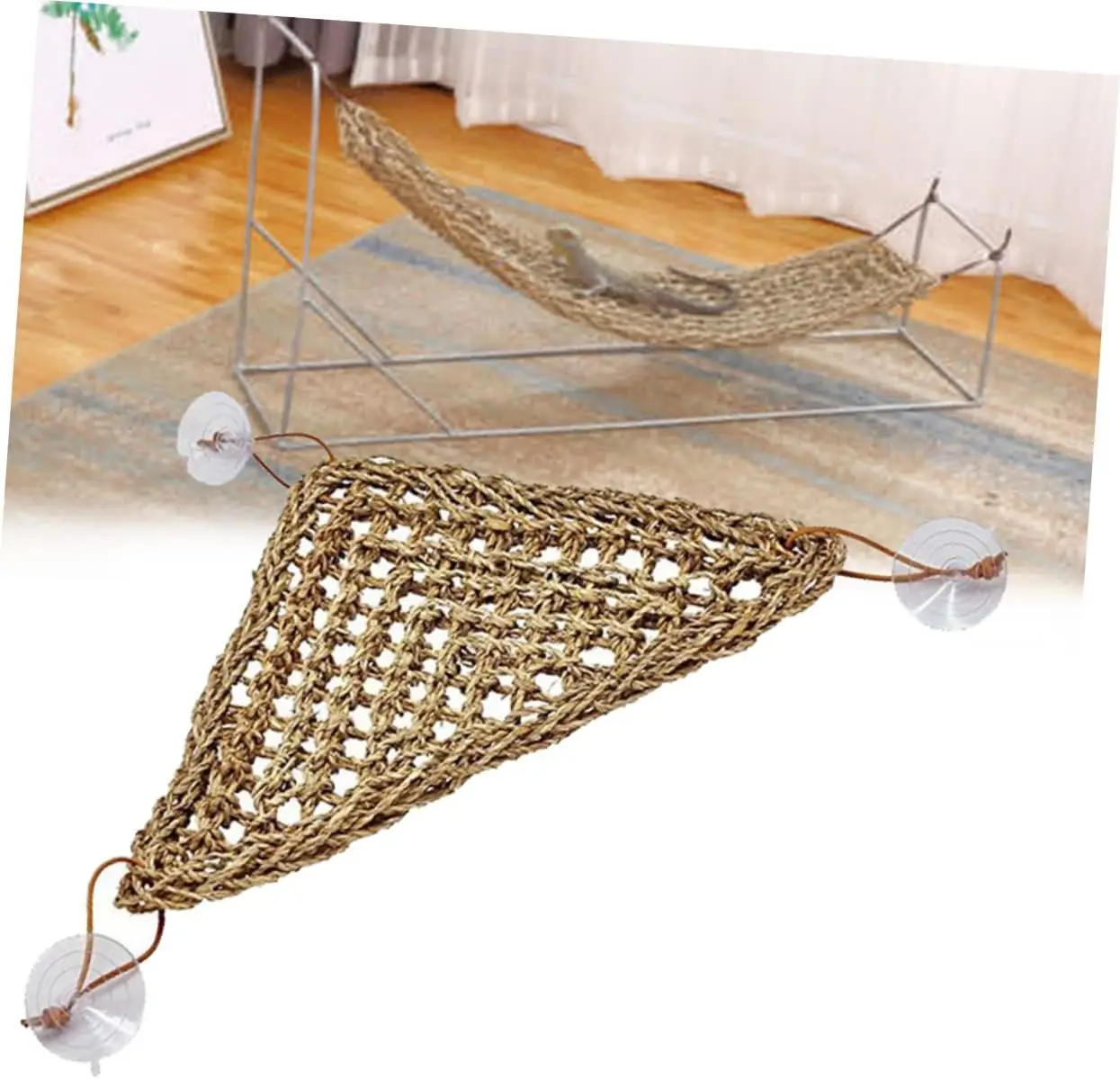 Stable Triangle Lizard Hammock Suckers Comfortable Elevated Bed for Reptiles for Geckos and Small Crabs Reptile Accessory Play - Image 4
