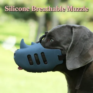 Soft Silicone Rhino Dog Muzzle Anti Bite Barking Eating Adjustable for Small Medium Large Dogs Golden Retriever Pet Mask