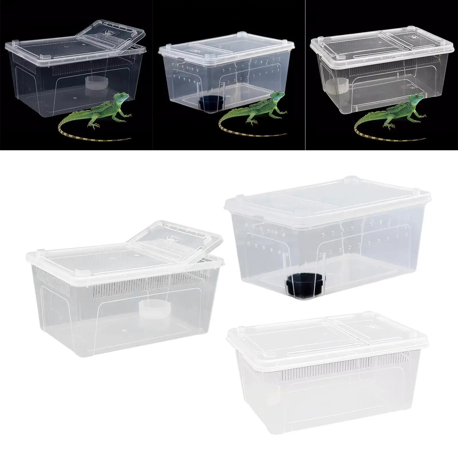 Reptile Feeding Box Hatching Container Cage Transparent House Breeding Box for Frog Turtle Bearded Dragon Scorpion Snake - Image 3