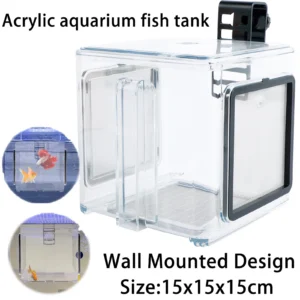 Acrylic aquarium fish tank Cabinet Fish Breeding Box Fish Isolation Hatchery Tank Fish Incubator Box  with Detachable Mesh Lid