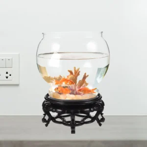 Transparent Round Plastic Fish Tank Small Aquarium With Sturdy Base Goldfish Bowl Desktop Fish Breeding Box For Home