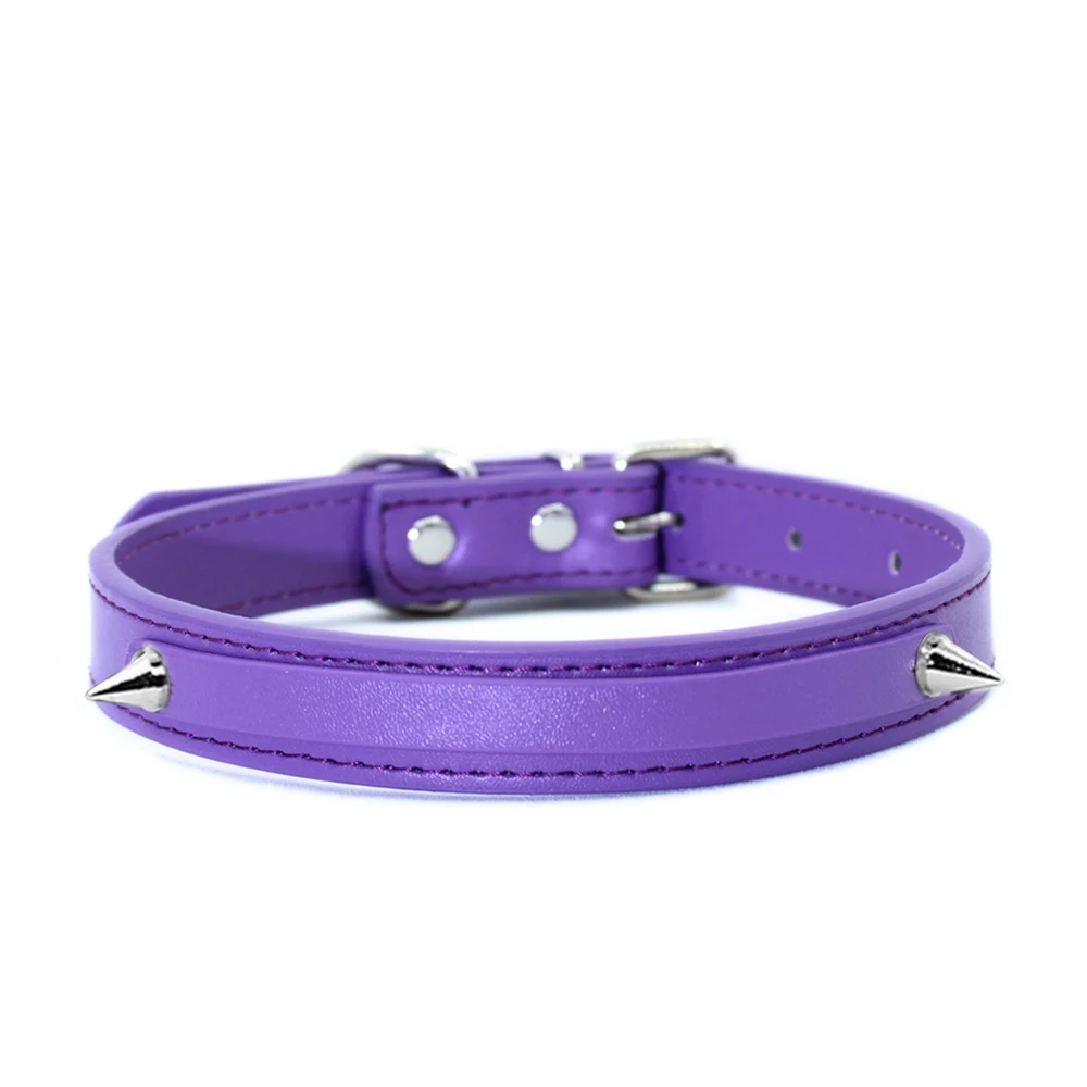 Rhinestone Leather Collar with Rivet Customized Letters Punk Sexy Choker Necklace Cosplay Jewelry for Men Women - Image 17