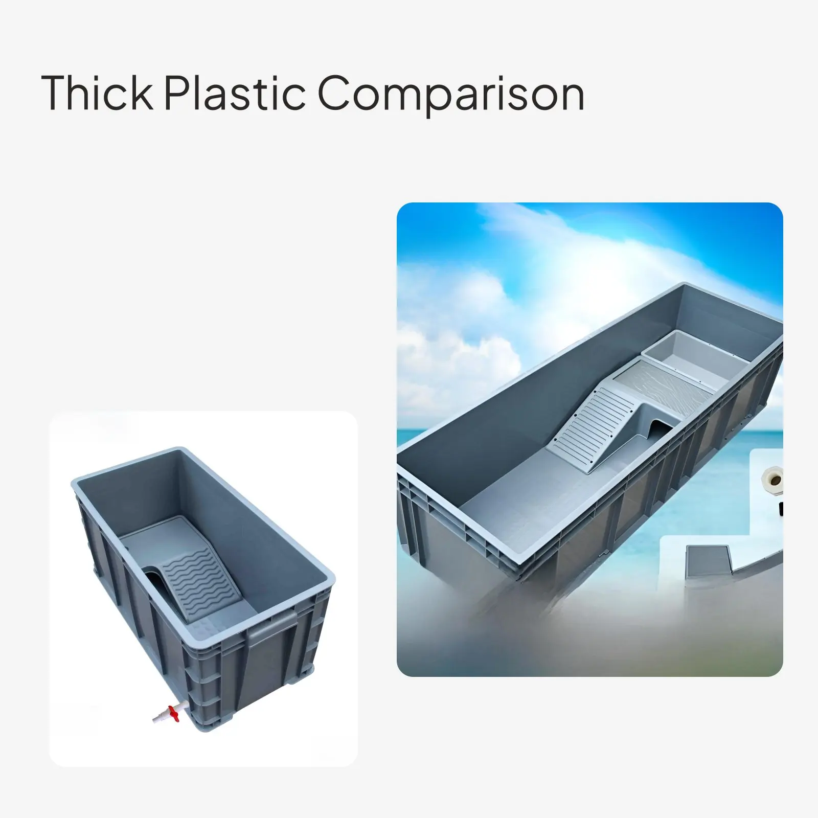 Rectangular Turtle Habitat With Drain Narrow Turtle Tank With Drainage Turtle Enclosure Household Aquarium Rectangular Breeding - Image 2