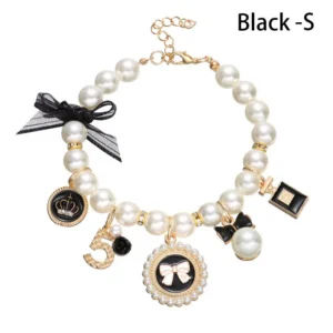 Pet Products Cat Jewelry Cute Collar Dog Cat Princess Bow Necklace Pet Pearl Collar Adjustable