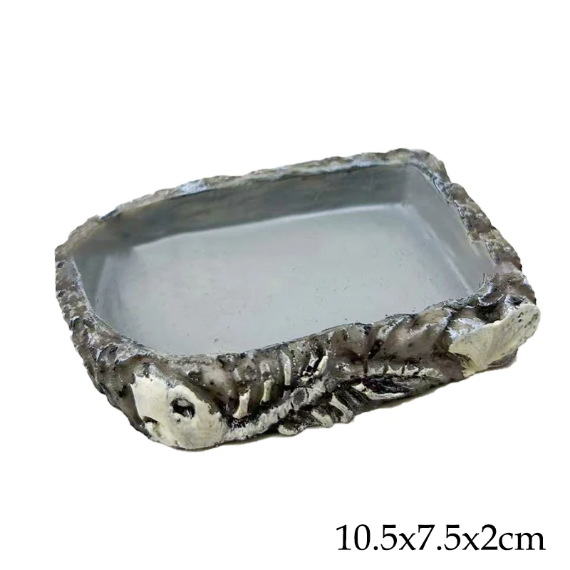 Imitation Stone Bowl Reptile Pet Feeding And Water Bowls Safe And Durable Ideal For Bearded Dragons And Other Small Reptiles