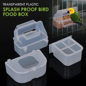 1/2pcs Parrot Feeder Drinker Bird Supplies Plastic Bird Cage Parrot Birds Water Hanging Bowl Feeder Box Pet Cage Food Container