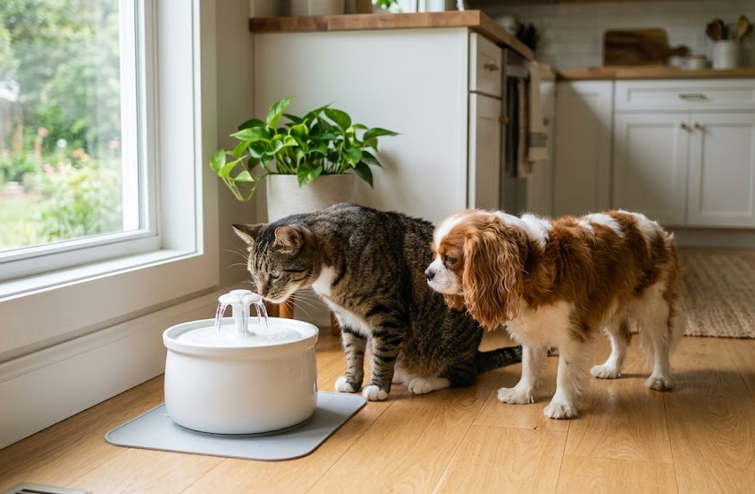 How to Get Your Dog or Cat to Use a Water Fountain