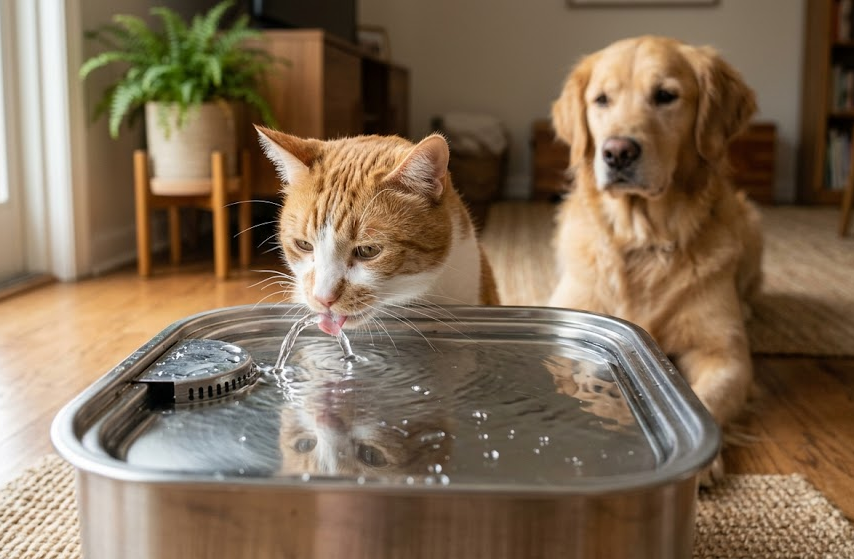 How to Get Your Dog or Cat to Use a Water Fountain