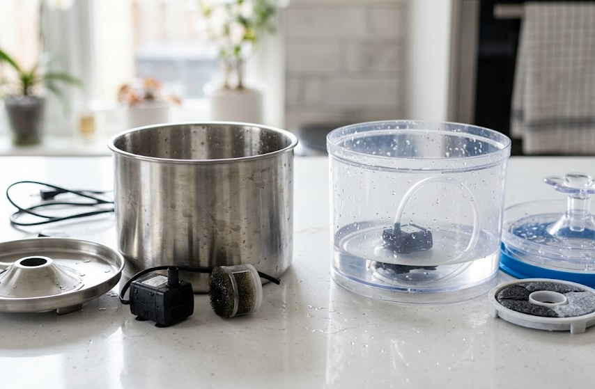 Stainless Steel vs Plastic Cat Water Fountains: Which Is Easier to Keep Clean?